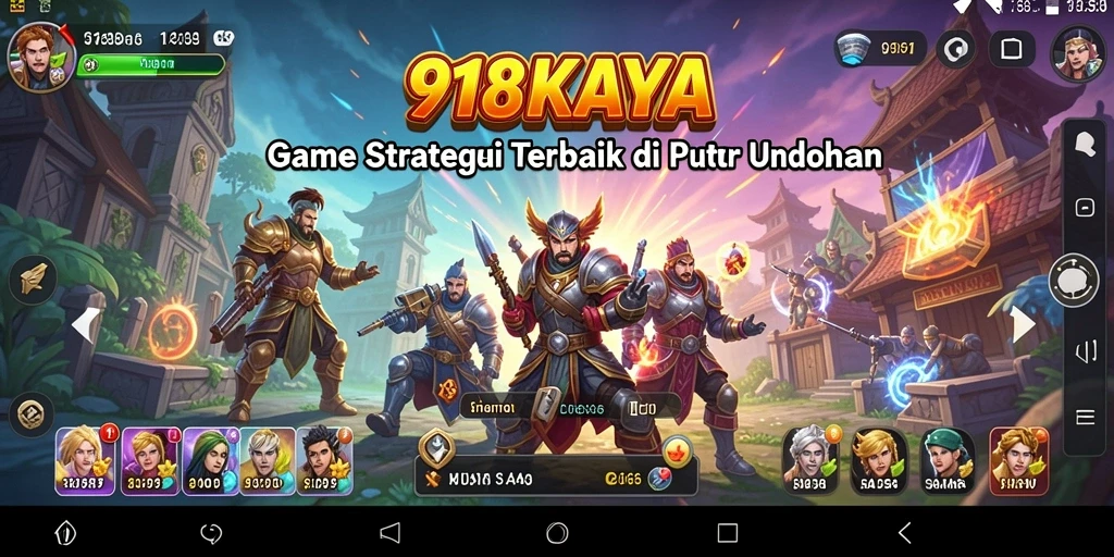 Screenshot gameplay 918KAYA yang menunjukkan strategi pertempuran yang intens.