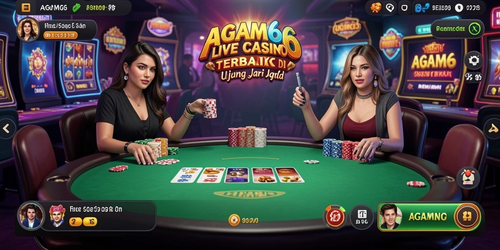 Screenshot AGAM66 menampilkan dealer langsung dan pengalaman bermain yang mengasyikkan.