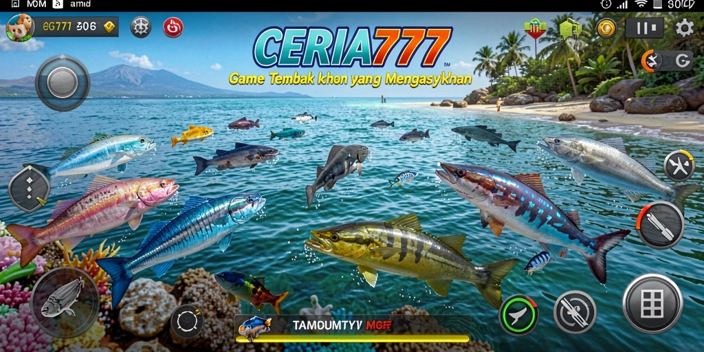 Screenshot CERIA777 menampilkan aksi seru dalam game Tembak Ikan.