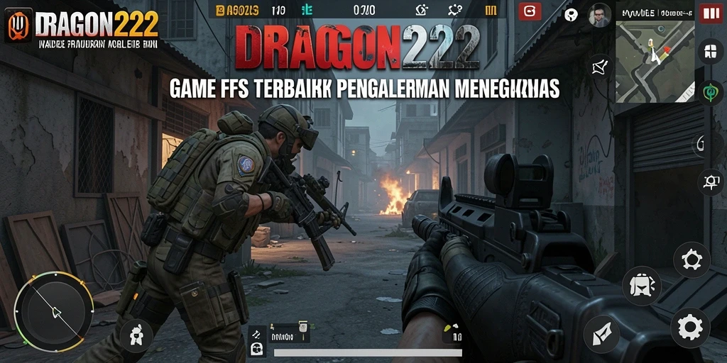 Screenshot DRAGON222 menampilkan aksi intens dalam gameplay FPS.