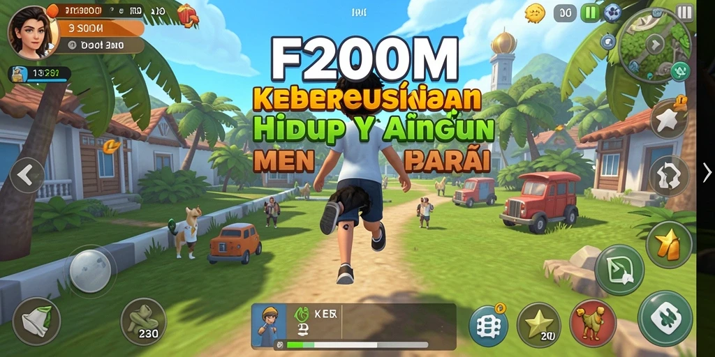 Tampilan gameplay F200M yang menarik dan interaktif.