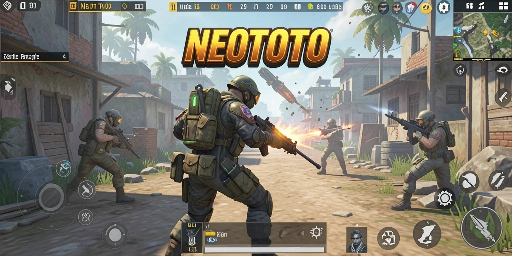 Gameplay seru dan mendebarkan di NEOTOTO Battle Royale.