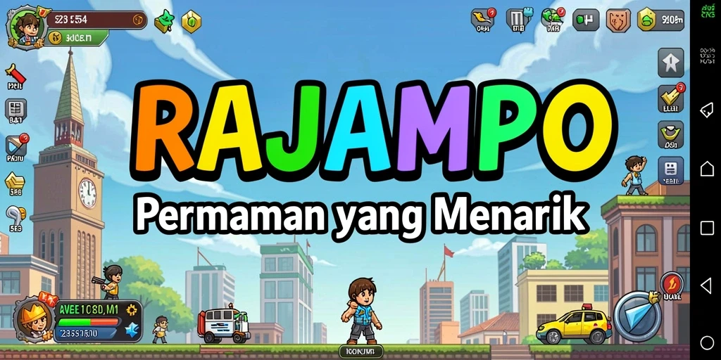Screenshot gameplay menunjukkan aksi seru dalam RAJAMPO.