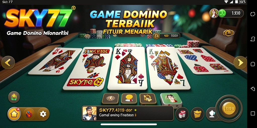 Screenshot gameplay menunjukkan keseruan bermain domino di SKY77.