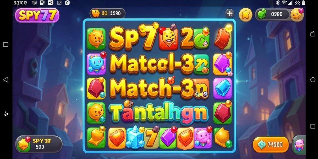 Tampilan gameplay Match-3 yang penuh warna dan menantang.