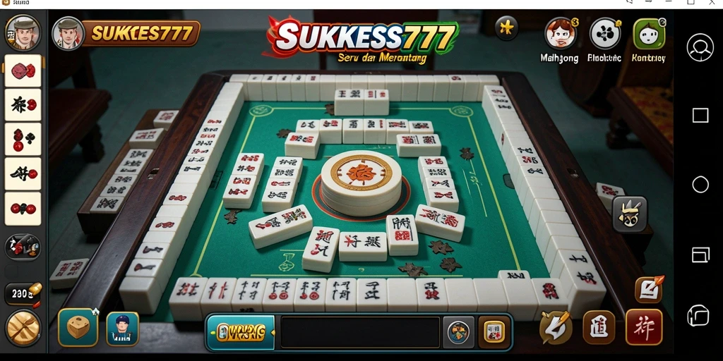 Tampilan seru dari gameplay Mahjong di SUKSES777.