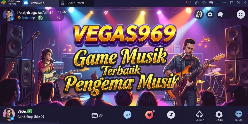 Tampilan gameplay menyenangkan di VEGAS969 dengan musik berirama.